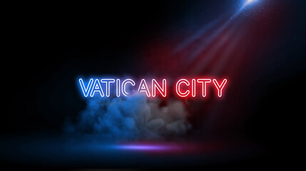 Vatican City, a city-state surrounded by Rome, Italy, is the headquarters of the Roman Catholic Church. Studio Room with Neon lights.