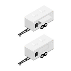 Food trailer vector isolated on white background isometric view