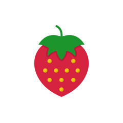Strawberry vector icon symbol delicious fruit isolated on white background