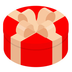 Surprise gift box. Vector. Isometric view