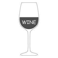 Wine glass icon. Glass of wine Isolated on a white background. Vector, cartoon illustration.