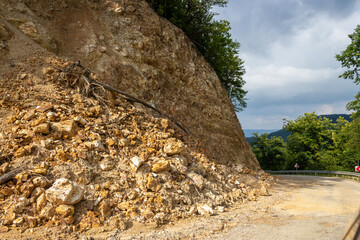 Landslide on the forest road