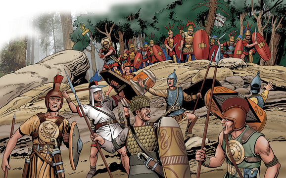 Ancient Rome - Roman soldiers fight against the Iberian soldiers
