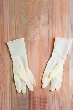 A Pair Of Disposable Medical Gloves