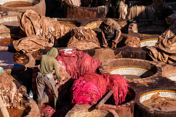 View over the tanneries in Fes, Morocco
