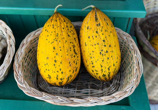 Fresh delicious melon on the counter of the Turkish market
