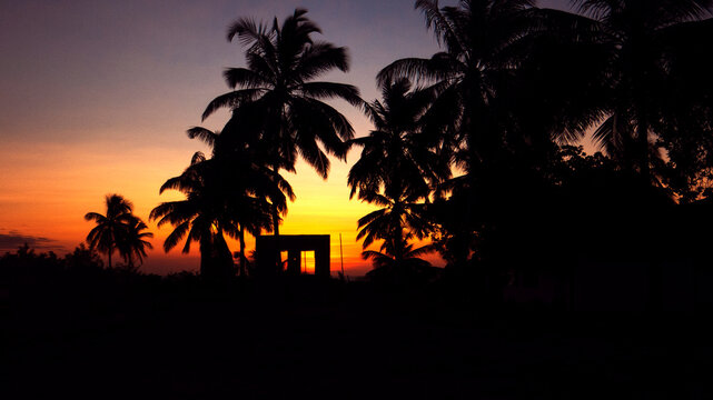 sunset on the beach in thailand