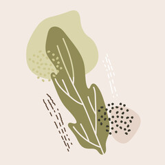 Abstract trendy floral element memphis style. Abstract eco background. Universal card, pastel colors. fashion art