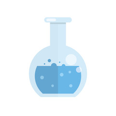 Test tube. Scientific glassware. Flat style. Vector illustration.
