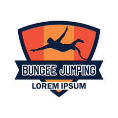 bungee jumping logo with text space for your slogan tag line, vector illustration