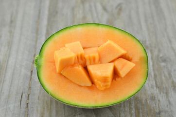 Naklejka na ściany i meble Melon net, delicious nutritious