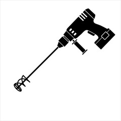 Electrical hand concrete mixer Icon of work tool