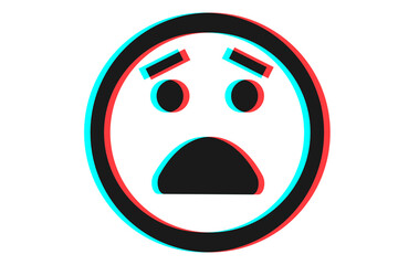 Smile icon Vector illustration in blue red and black colors