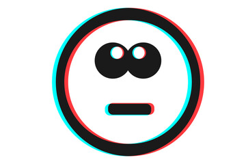 Smile icon Vector illustration in blue red and black colors