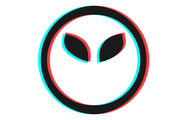 Smile icon Vector illustration in blue red and black colors