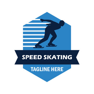 speed skating logo with text space for your slogan tag line, vector illustration