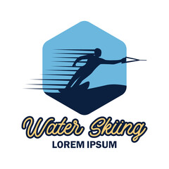 water skiing logo with text space for your slogan tag line, vector illustration