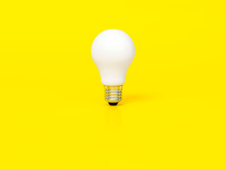 Light bulb 3d rendering. Lamps on yellow background. Creative idea and innovation lightbulb 3d business and electricity interior lights decorations minimal concept.