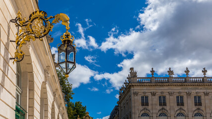 Fototapeta na wymiar urban street lamp on Place Stanislas
