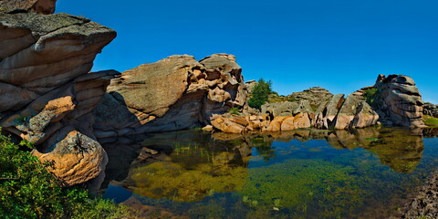 Eastern Kazakhstan. Mountain natural Park Bayanaul, the age of the ancient remains of which is about 30 million years.