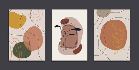 Fototapeta na wymiar Abstract art print design. Minimal composition of shapes and lines. 