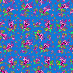 seamless pattern with colorful flowers