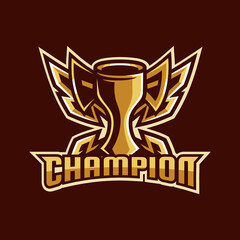 champion emblem winner logo design