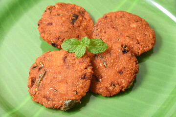Parippu vada, Dal vada, Masala vada Kerala Snacks popular deep fried hot and spicy tea time food. Traditional food for Ramadan, Eid, Iftar pary, Onam, Vishu. Local street food of India.