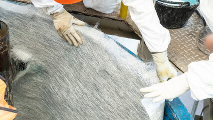 glass fiber material prepare for lining coating repair