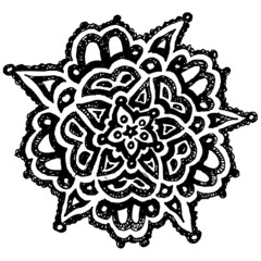 Vector illustration of hand drawn black & white lace background.