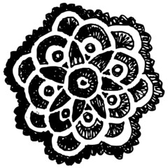 Vector illustration of hand drawn black & white lace background.