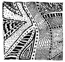 Vector illustration of black and white graphic pattern.