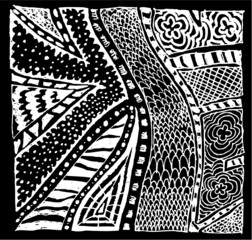 Vector illustration of black and white graphic pattern.