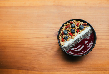 Freash fruit Breakfast bowl on the table