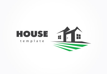 House logo silhouette home farming building and site landscape