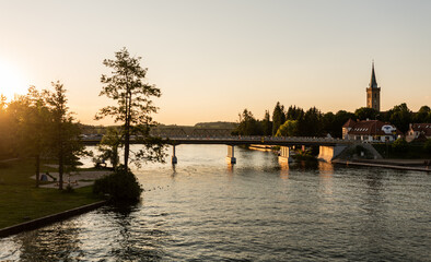Mikołajki- Zach&oacute;d słońca - most