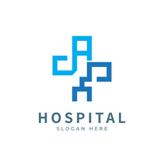 Hospital logo designs concept. Medical health-care logo designs template.