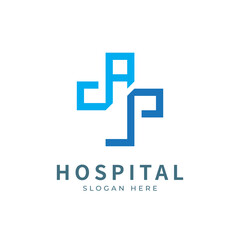 Hospital logo designs concept. Medical health-care logo designs template.