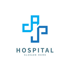 Hospital logo designs concept. Medical health-care logo designs template.