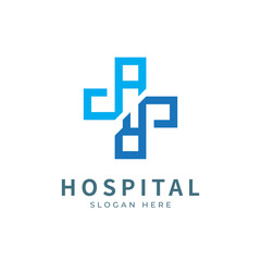 Obraz premium Hospital logo designs concept. Medical health-care logo designs template.