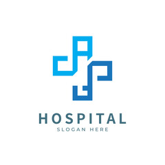 Hospital logo designs concept. Medical health-care logo designs template.