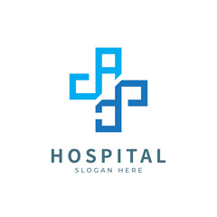 Hospital logo designs concept. Medical health-care logo designs template.