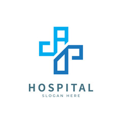 Hospital logo designs concept. Medical health-care logo designs template.