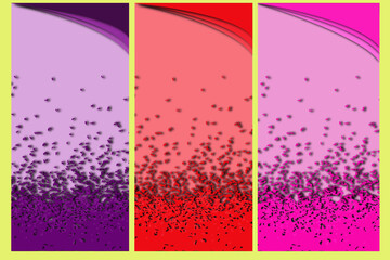 vector illustration of an abstract background. paper cut effect.dispersion layout. purple,pink and red background
