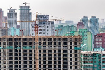 Fototapeta premium City skyline, Pyongyang, Democratic People's Republic of Korea (DPRK), North Korea
