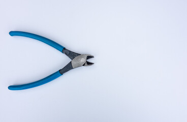 Metal wire cutters on white isolate 