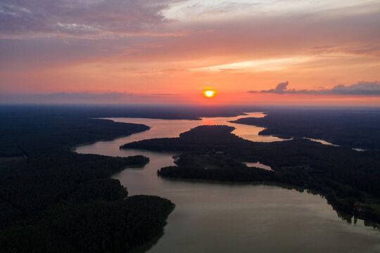 Beautiful landscape of the sunset- Mazury- Poland