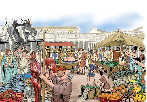 Ancient Rome - The meat and fruit market