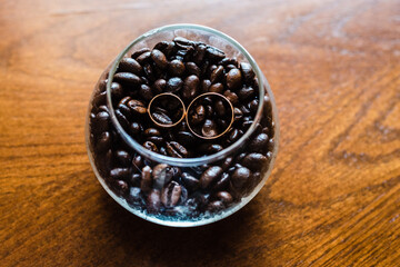 coffee bean wedding rings, wedding rings