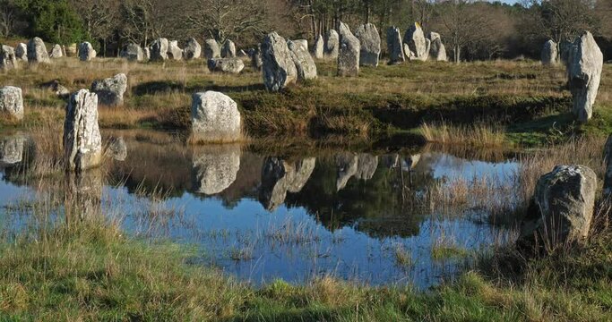 The stone alignments,Carnac, Morbihan, Brittany, France